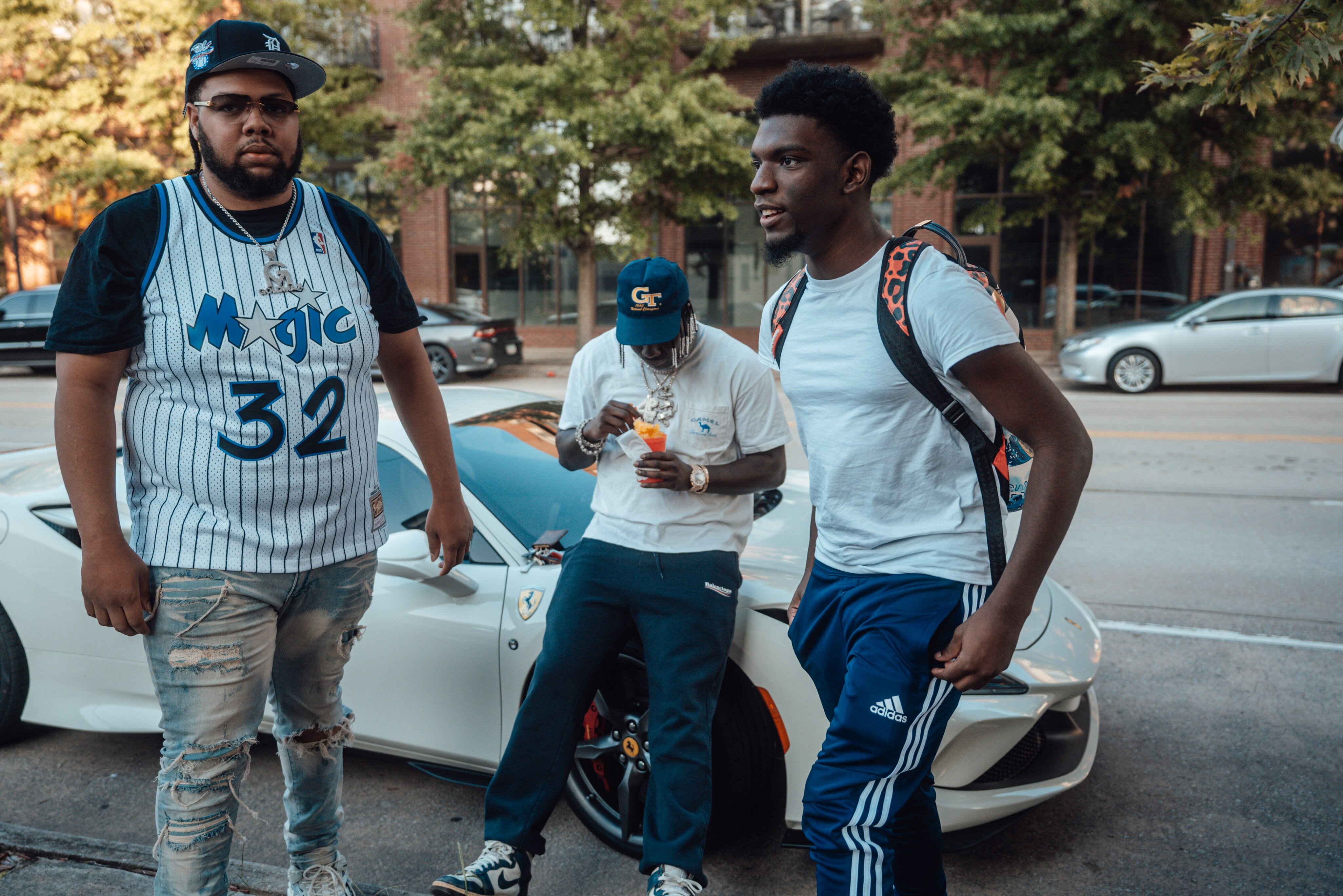 Flint's Enrgy (far right), pitched with Lil Yachty (center) and Krispy Life Kidd, has created beats for several popular songs by Flint rappers. 