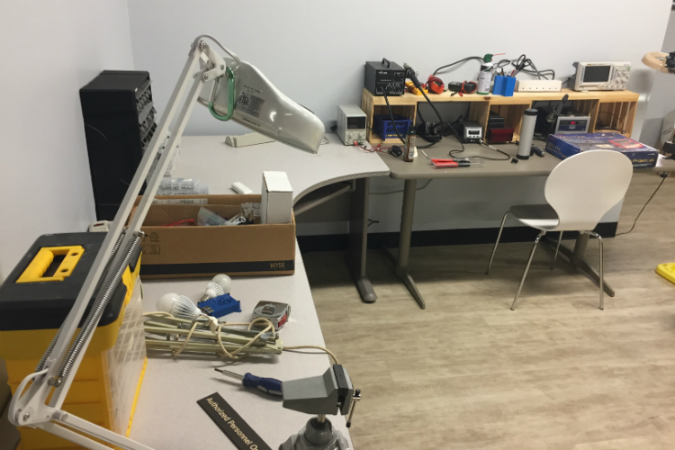 Inside the makerspace in Factory Two, artists and entrepreneurs can learn specialty crafts, graphic design, sewing, woodwork, 3D printing, even laser cutting.