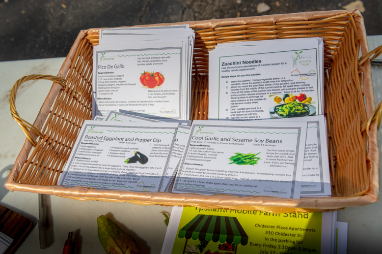 Recipes at the Ypsilanti Mobile Farm Stand.