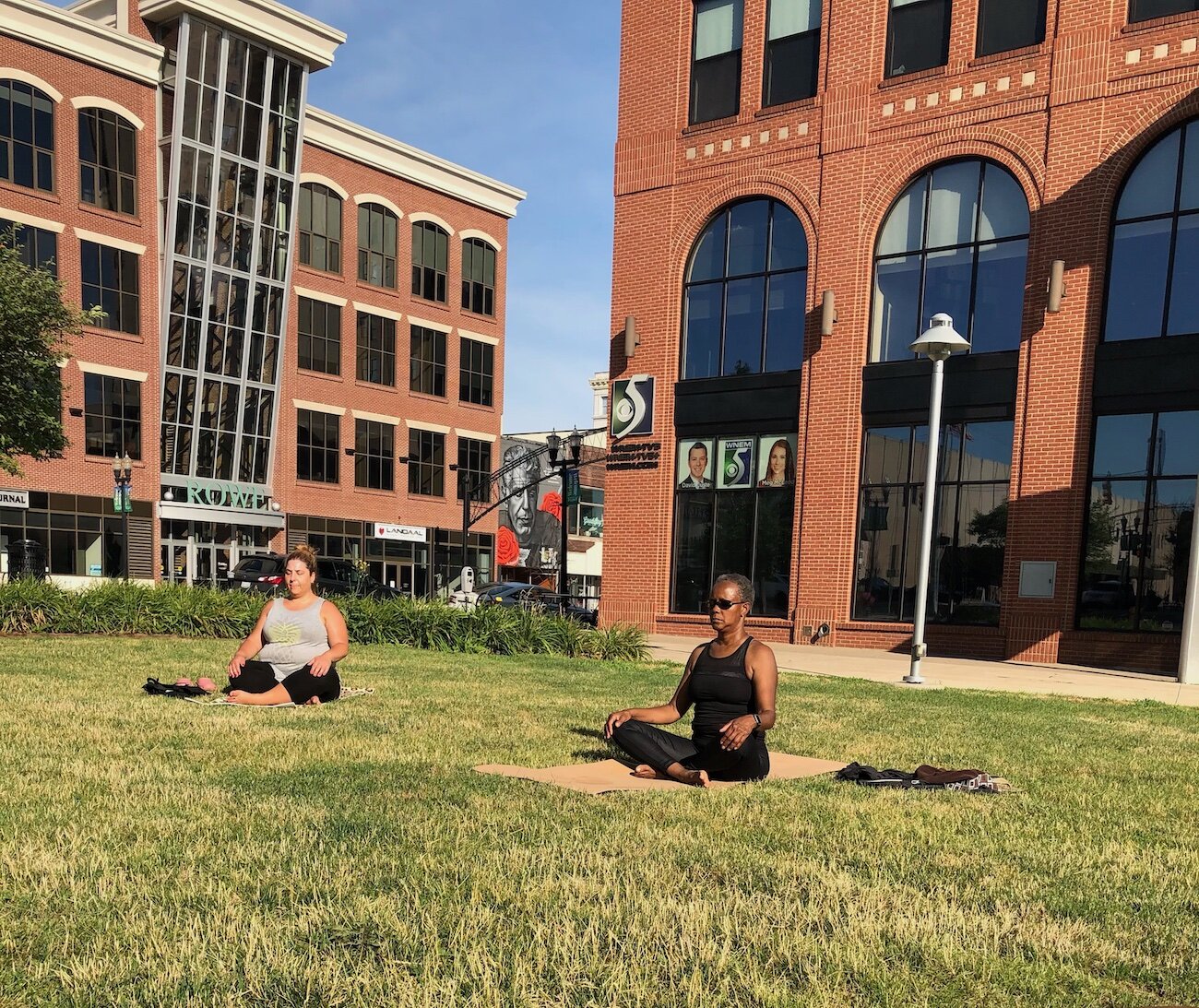 Marcia Faye McGee led outdoor yoga classes near Saginaw Street downtown Flint this summer.