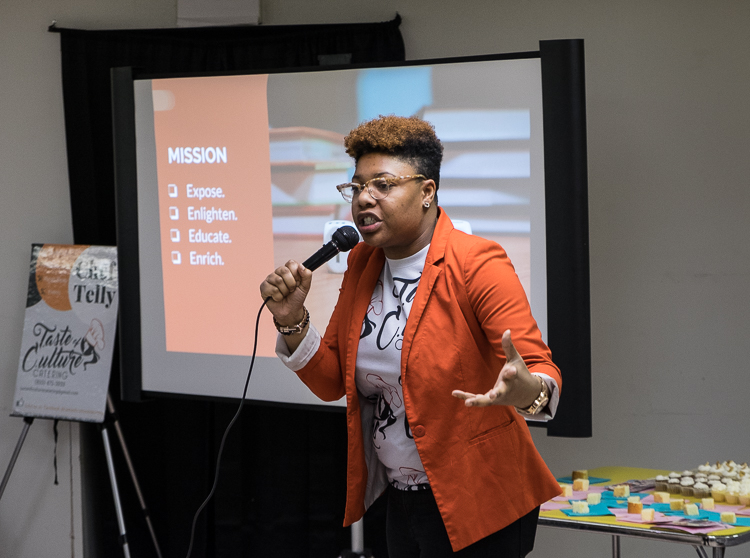 Talicia Campbell, owner of Chef Telly, also shared samples of her gumbo and creole cornbread to go along with her presentation at Flint SOUP in January. 