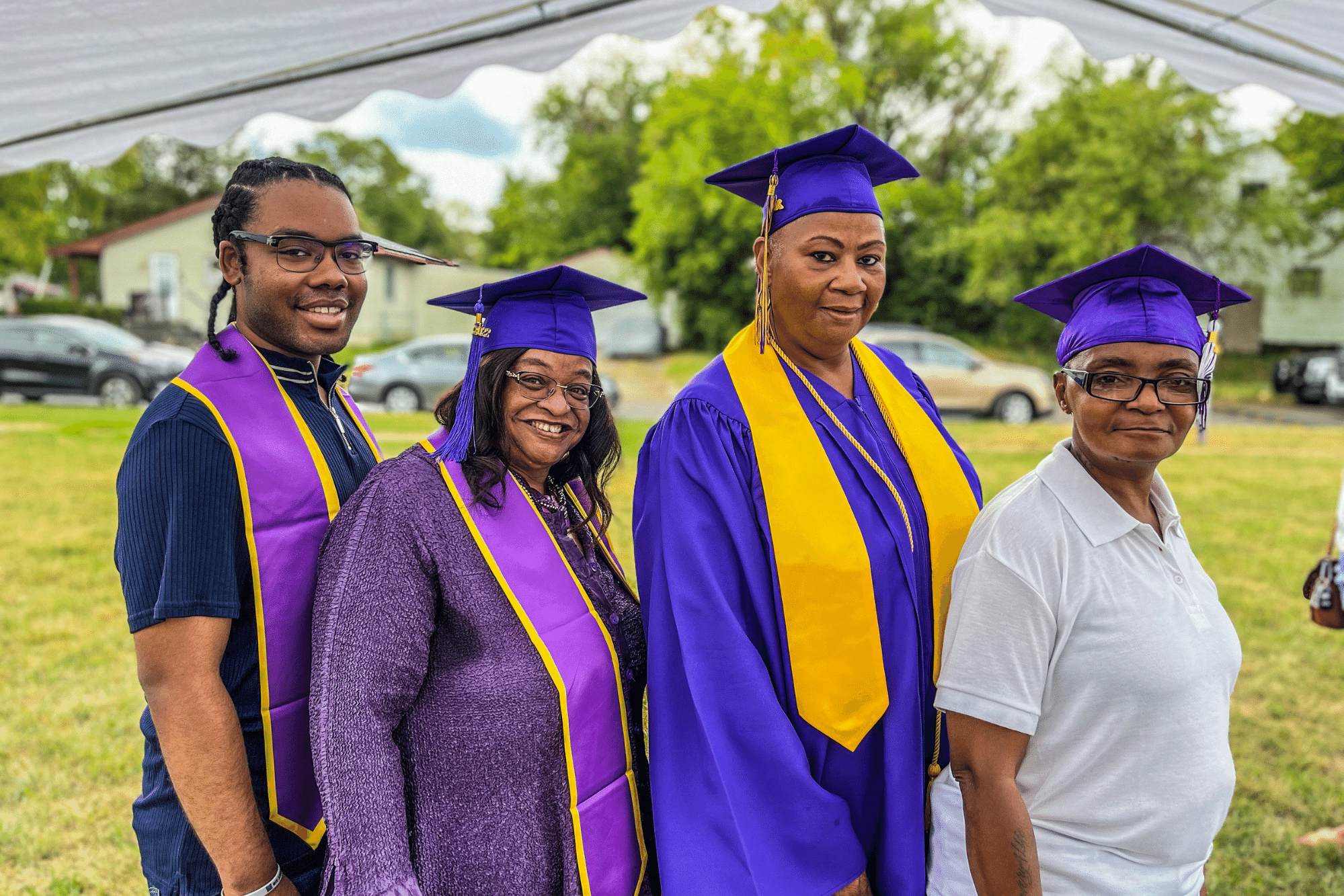 Milton Straham, Dee Straham (not pictured), Victoria McKenze, Eartha Logan, Tyonna McIntyre pose at Sarvis Park on Saturday, Sept. 10, 2022.