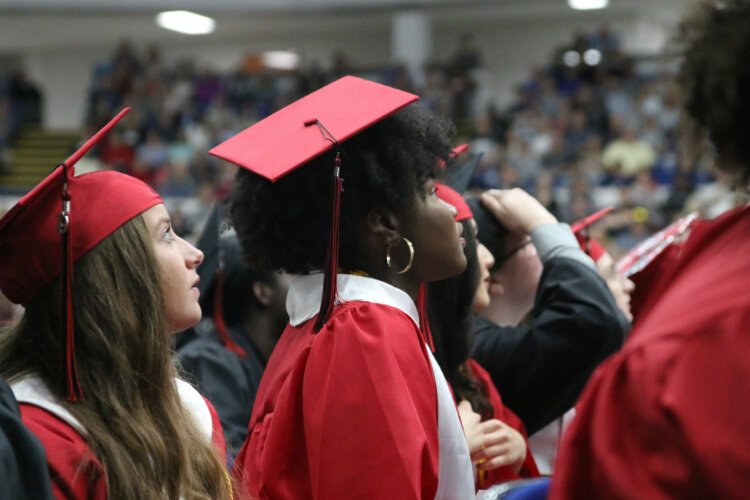 Grand Blanc High School graduates at their 2019 commencement.