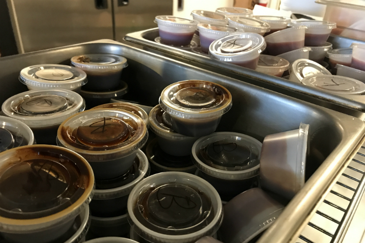 The barbecue sauce comes in two flavors, hot and sweet. Two flavors is all you need, guarantees co-owner Nick Zalinski.