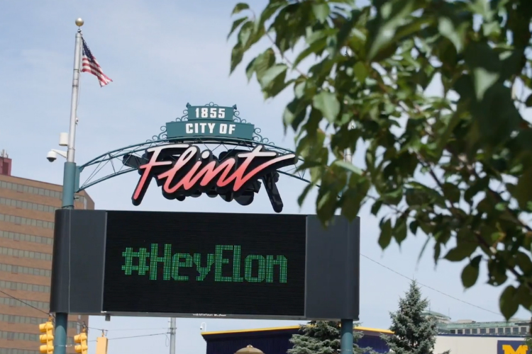 A screengrab from a video released Thursday, July 12, 2018, featuring prominent Flint people inviting Telsa Motors CEO Elon Musk to Flint