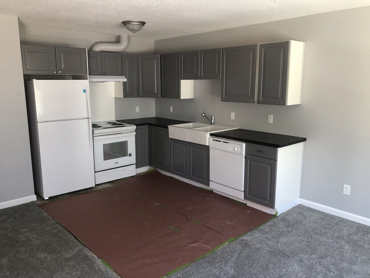 A look at the kitchen in one of Genesee County Habitat for Humanity's townhomes on Sylvan Court in Flint.