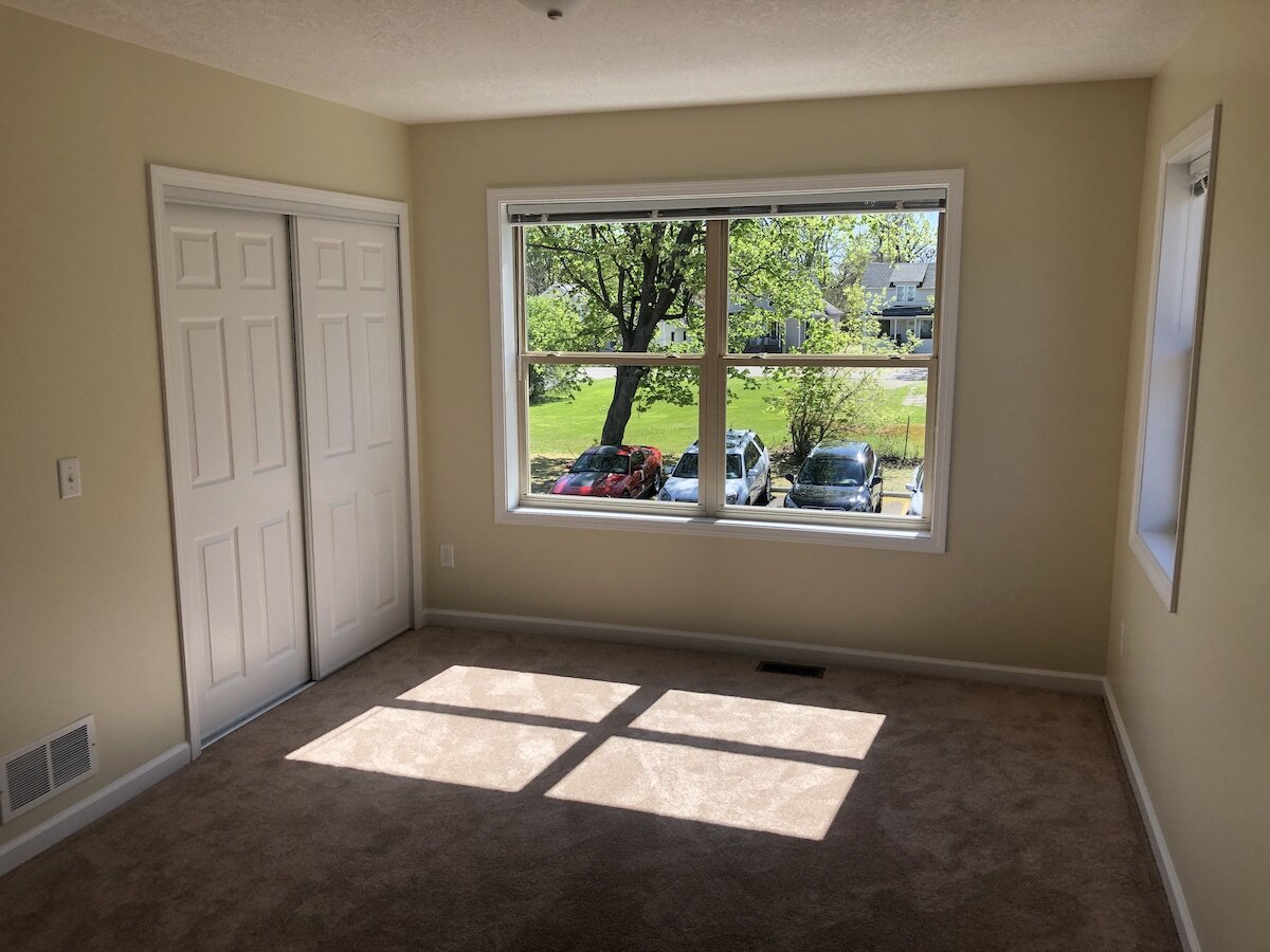 A look at a bedroom in one of Genesee County Habitat for Humanity's townhomes on Sylvan Court in Flint.