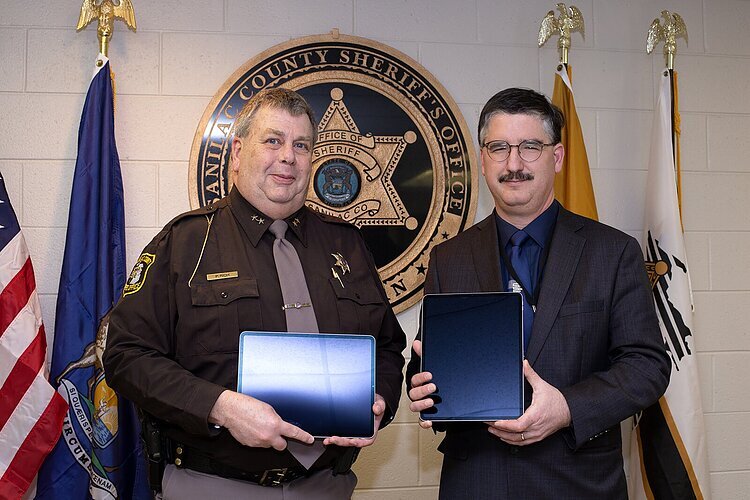 Sanilac County Sheriff Paul Rich and Sanilac County Community Mental Health CEO Wilbert Morris.