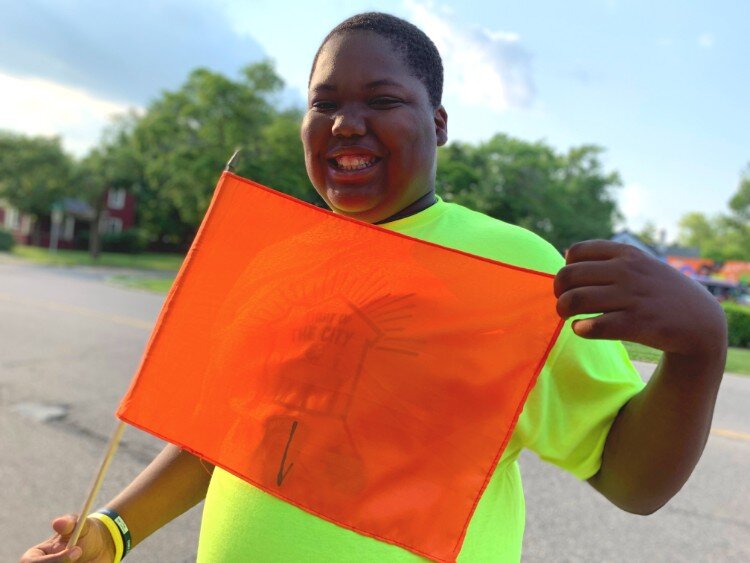 “My flag means that it's my favorite color and this god spot is here because I didn’t finish it...and I just wanted to get in the parade.”  —Jarbaree Reed, 12.