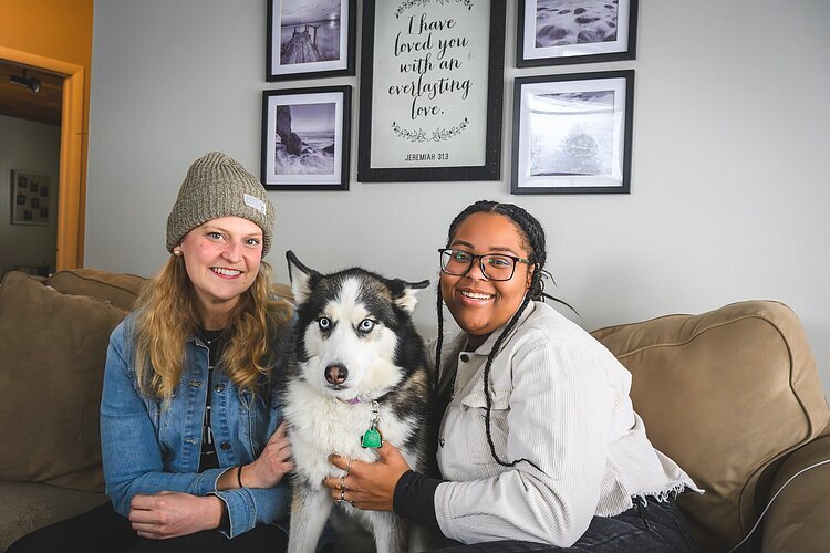 Kelsey Lehman and Autumn Carson, two of the three Embrace Health podcasters.