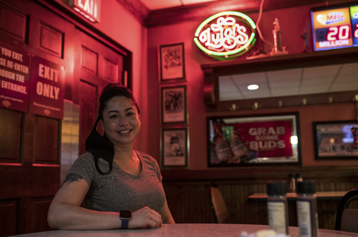 Raquel Littlejohn has been an employee at Luigi's for 22 years.