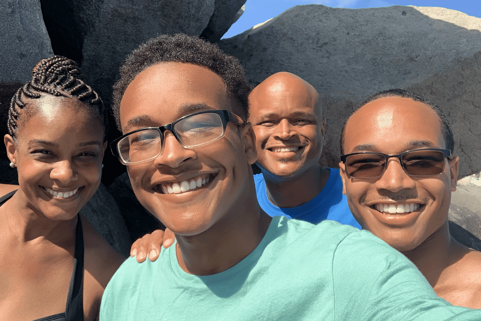 Major Michelle Hill is pictured with her husband, Lazerick, and sons, Isaiah and Lazerick II.