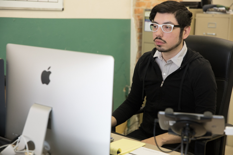 These days you can often find co-owner Marcus Bieth behind a computer at Flint City T-shirts.