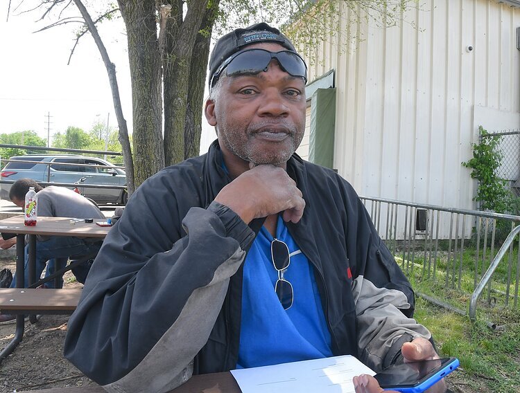 “I'm a Chicago native. I live in the Battle Creek Shelter. I’m trying to be positive and encourage others,” Richard Evans, 62.
