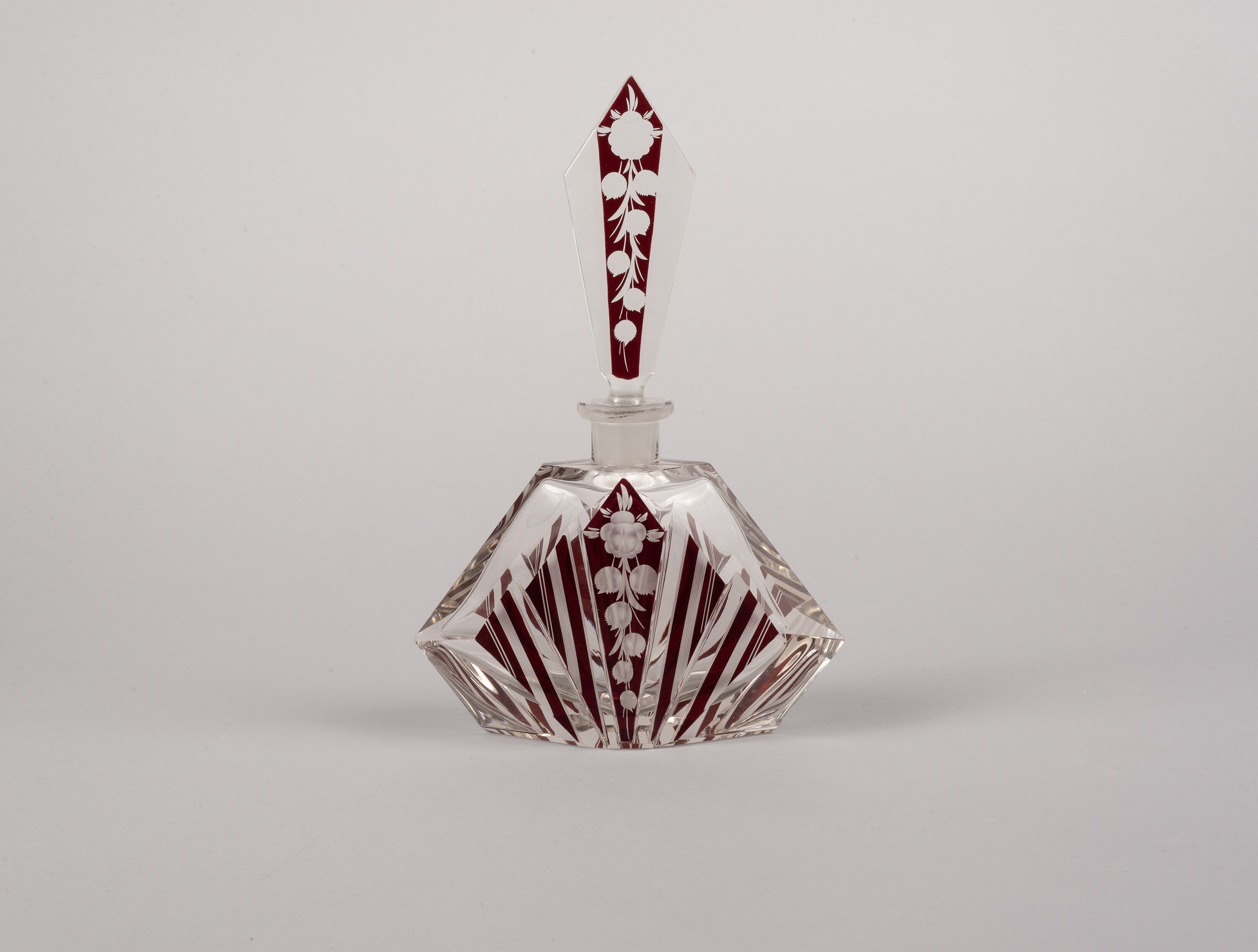 Karl Palda. Czech, founded 1888. Decanter, 1925. Crystal. 10 1/2 x 6 3/4 x 2 1/4 in. Gift of Dr. Alan Klein. 2021.181.