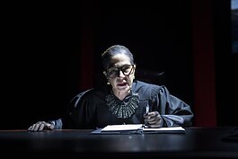 Michelle Azar stars as Ruth Bader Ginsburg in the one-woman play “All Things Equal: The Life and Trials of Ruth Bader Ginsburg.”