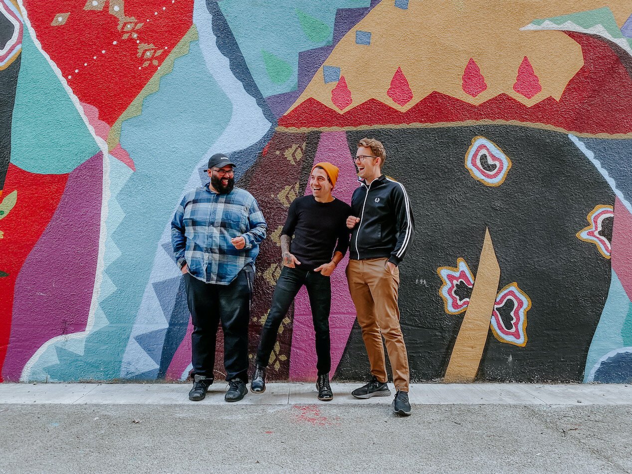 Rootless Coffee Co. founders (left to right) Dom Kohn, Sean Murray, and Jonathan Diener. 