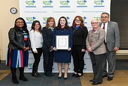 Gift of Life presented the HRSA Gold Award to Hurley Medical Center for their work on adding over 300 people to the Michigan Organ Donor Registry