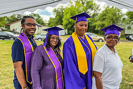 Members of last year's Flintside Journalism Fellowship for the neighborhood of Sarvis Park include (left to right) Milton Straham, Victoria McKenze, Eartha Logan, and Tyonna McIntyre.