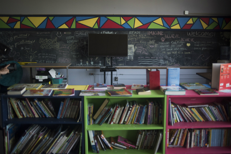 A classroom is shown in the Sylvester Broome Empowerment Village Friday, June 29, 2018 in Flint. 