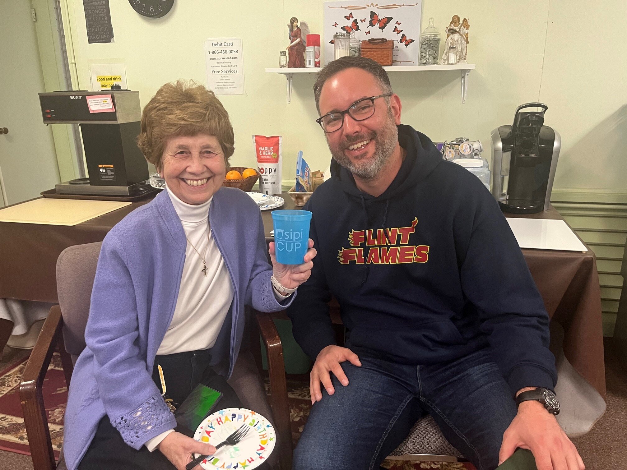 Sister Carol Weber of St. Luke’s NEW Life Center and Steve Wolbert of SIPI at St. Luke N.E.W. Life Center.