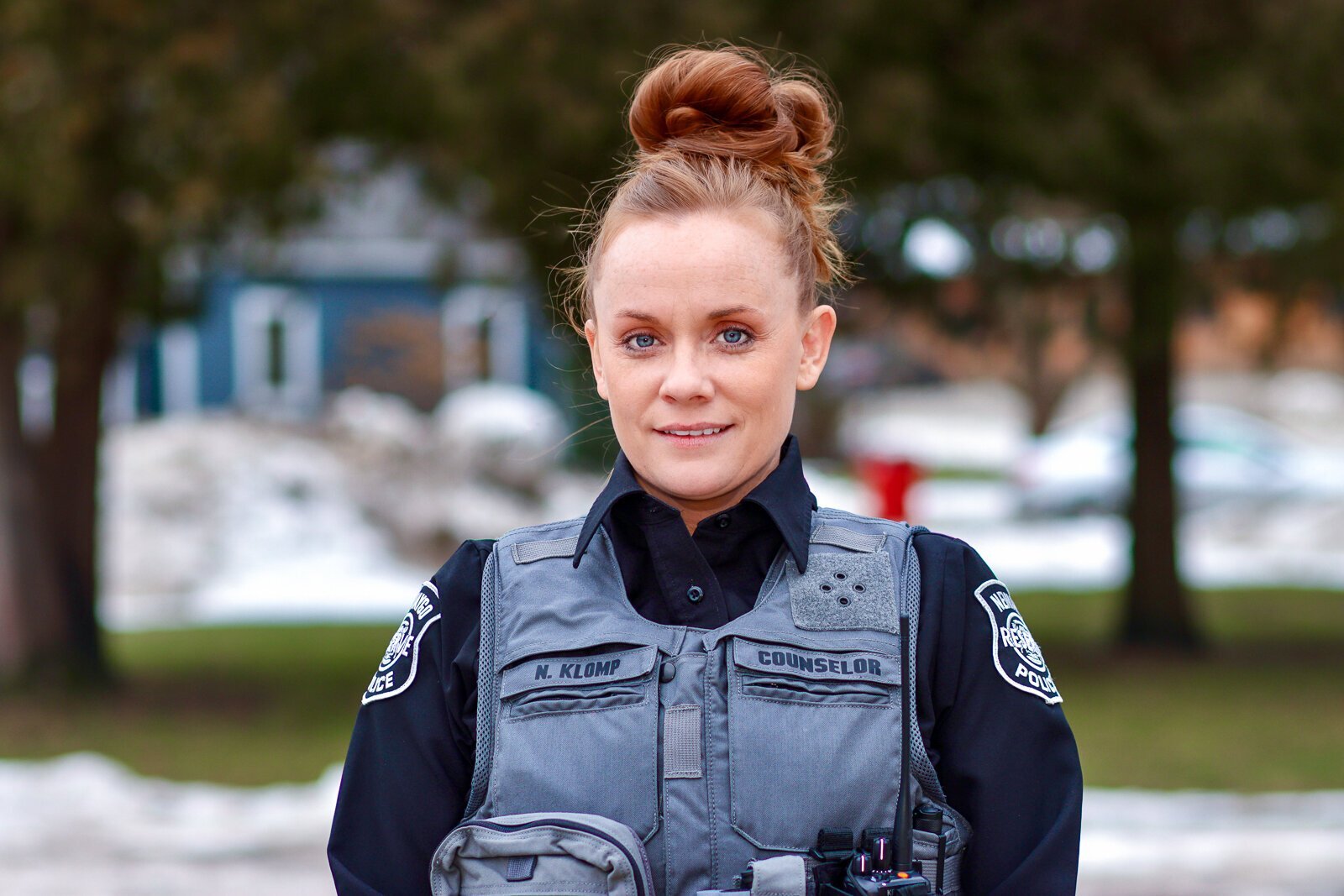 Social worker Nicole Klomp serves as a reserve member of the Newaygo Police Department. 