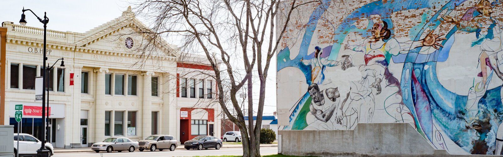 The Center for Better Health and Wellness in Benton Harbor (in storefront painted red).