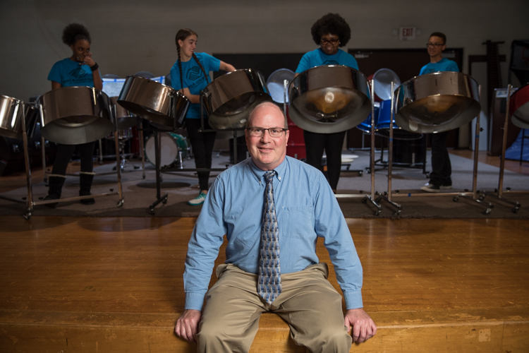 From the very beginning of the Boys and Girls Club's steel bands, James Coviak has been the band leader, director, mentor, and guide.