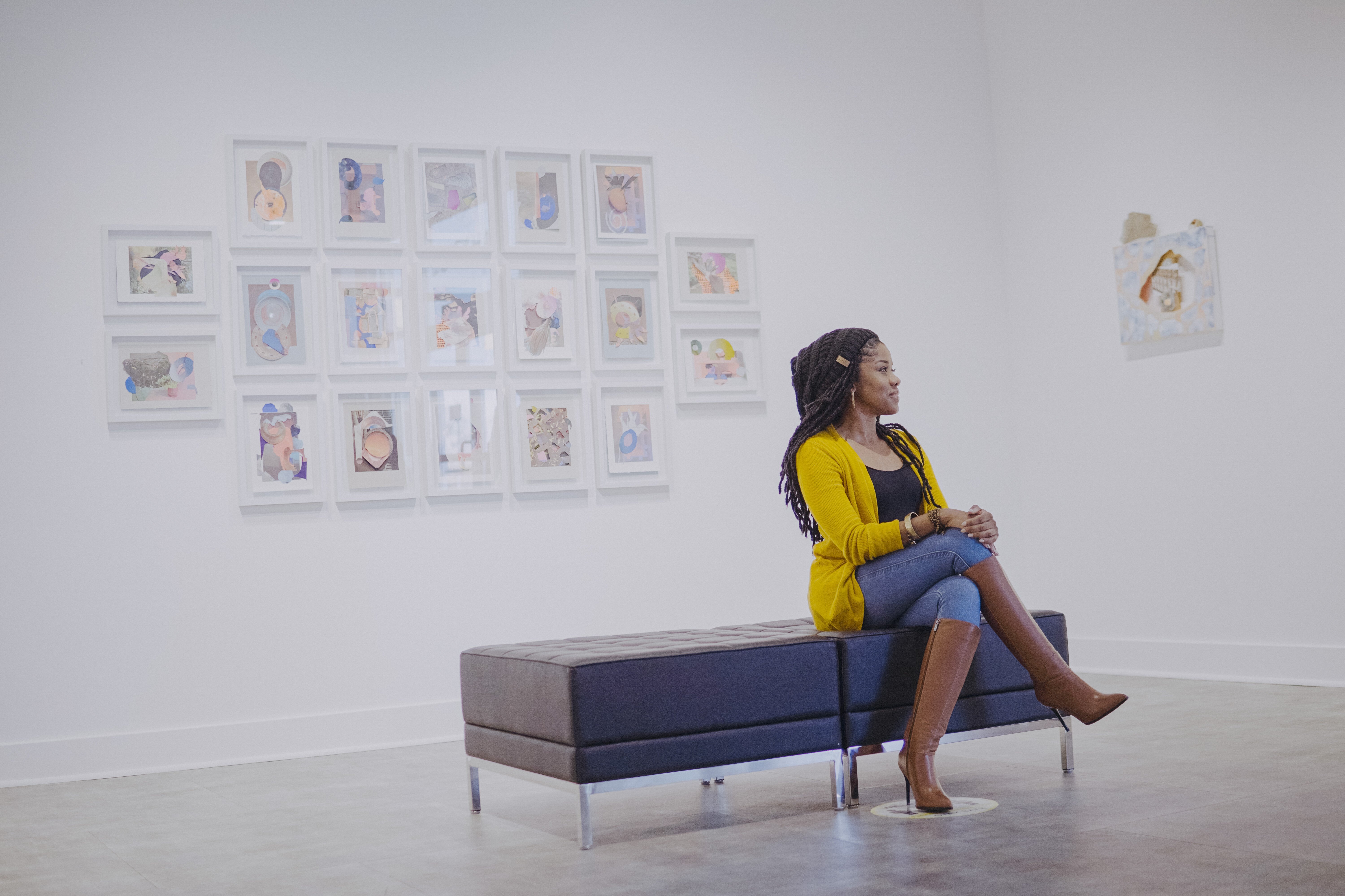 Natasha Thomas takes in the scenery at Buckham Gallery located in downtown Flint. 