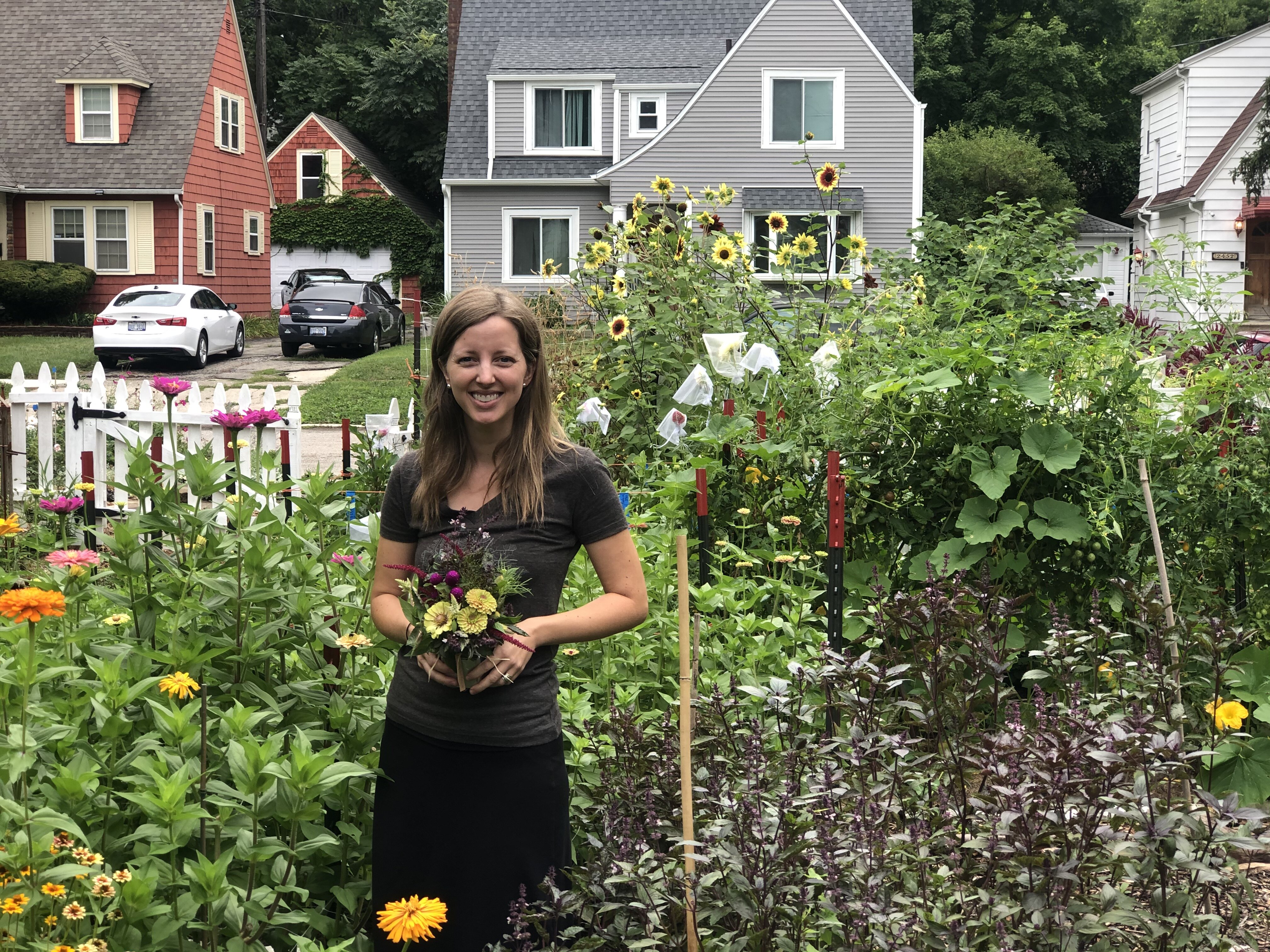 Janie Beuthin and her husband Ryan turned a vacant lot in Mott Park into a flower farm.