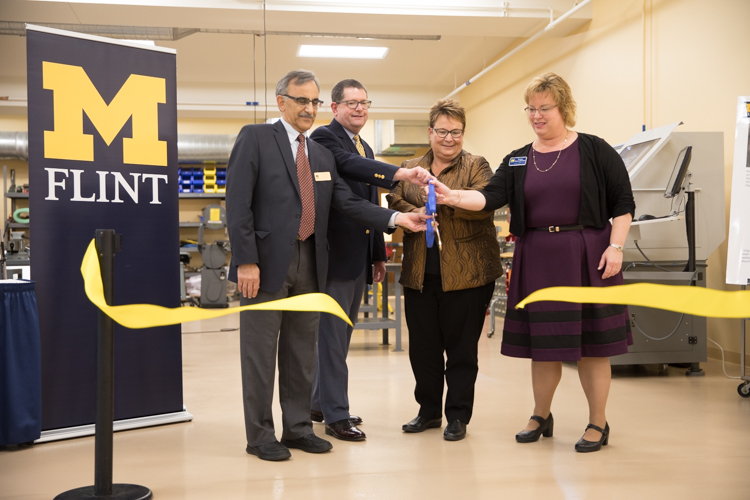 (L to R)Mojtaba Vaziri, Provost Douglas Knerr, Chancellor Sue Borrego, and Dean Susan Gano-Phillips.