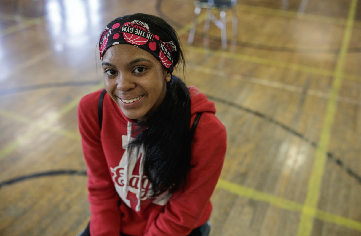 Alana Thomas, 16, received her second dose of the COVID-19 vaccine at the Berston Field House vaccine clinic.