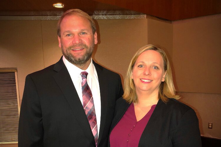 Wanda Bigelow with her husband, Jay, after receiving the "Shining Star" Award. 