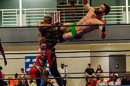 Pro-wrestlers pulled out all the stops for the 'Lockdown Pro Wrestling Fundraiser' at Sylvester Broome Empowerment Village on Thursday, July 13, 2023. 